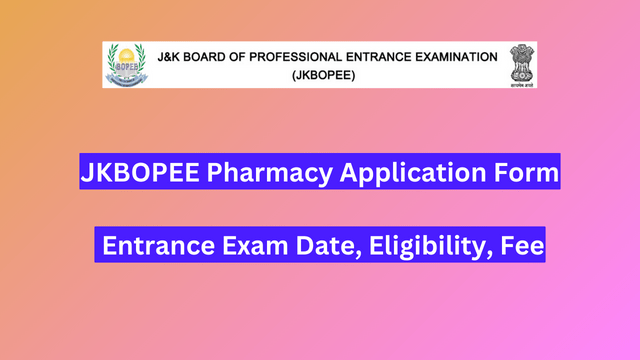JKBOPEE Pharmacy Application Form 2024