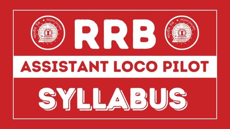 RRB Assistant Loco Pilot Syllabus