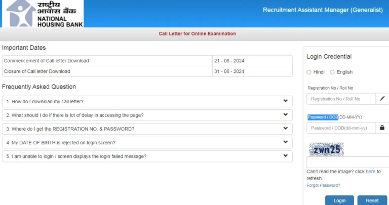 NHB Assistant Manager Admit Card 2024 Out, Direct Link to Download