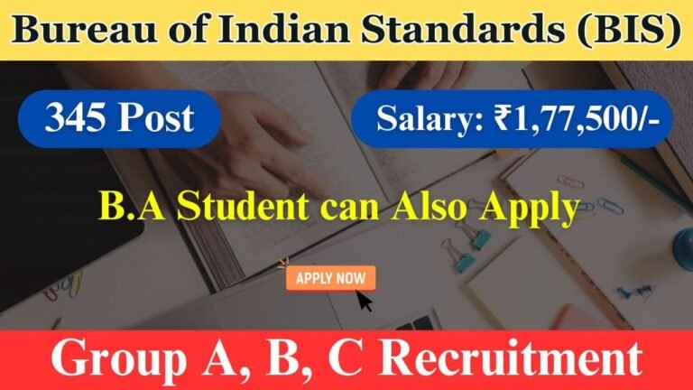 BIS Recruitment 2024, Short Notification Out for Group A, B, C Vacancy