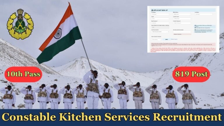 ITBP Constable Kitchen Service Recruitment 2024, Apply Online for 819 Vacancy