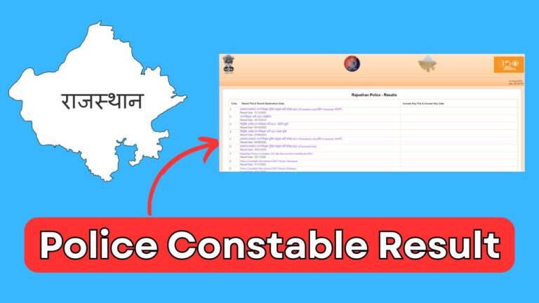 Rajasthan Police Constable Result 2024 (Out), Cut Off Marks @police.rajasthan.gov.in