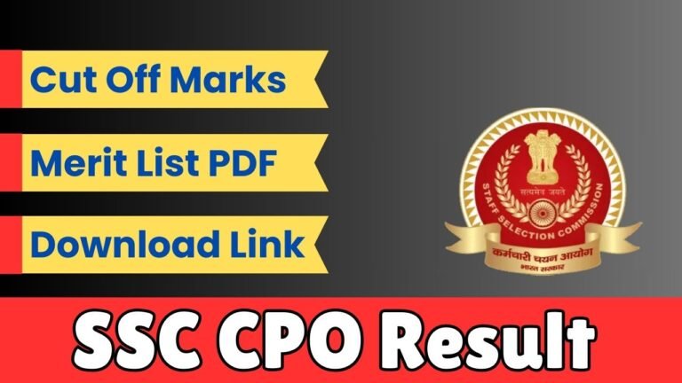 SSC CPO Result 2024 Released, Delhi Police, CAPF SI Cut Off Score, Merit List