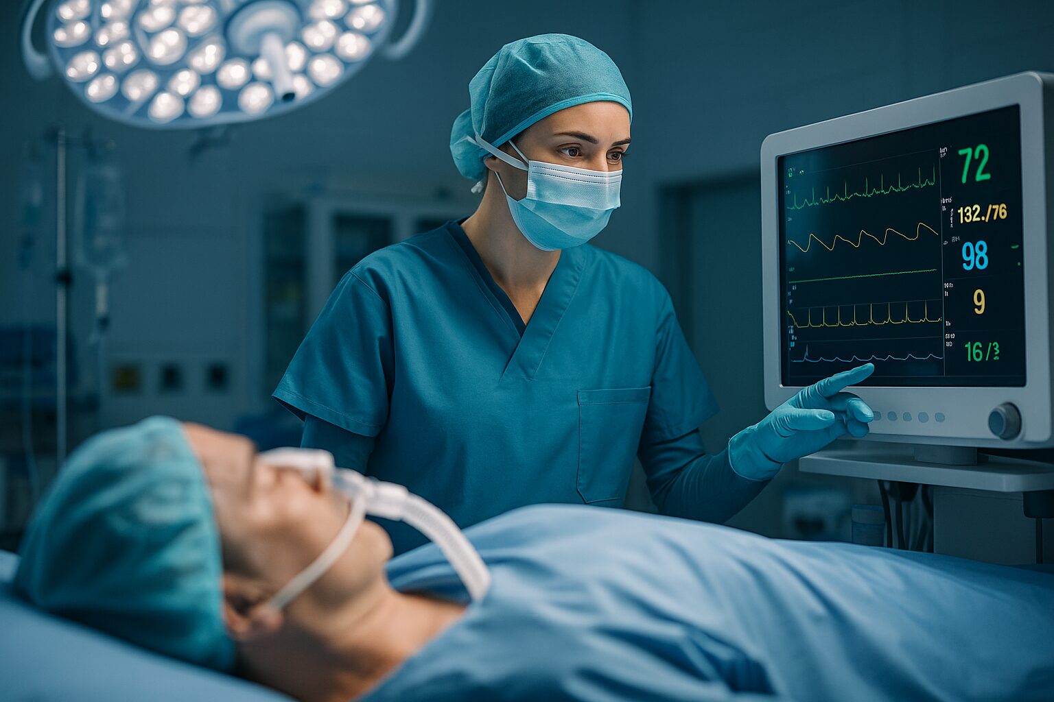 An Advanced Clinical Practitioner (ACP) or Operating Department Practitioner (ODP) in sterile scrubs